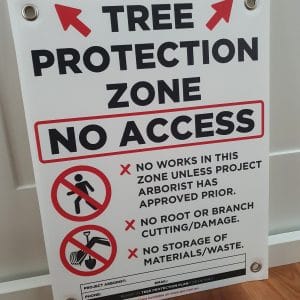 TPZ sign for Tree Protection Zones on Construction Sites