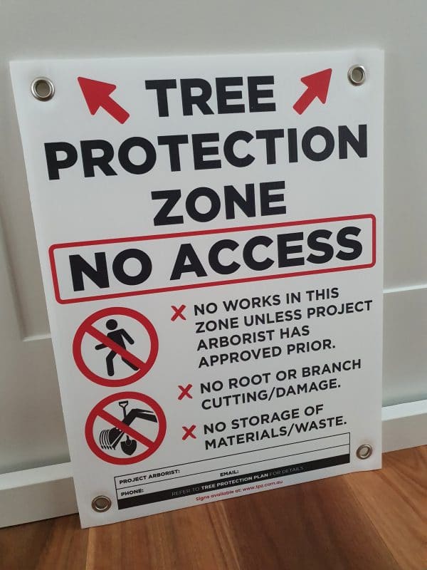 TPZ sign for Tree Protection Zones on Construction Sites