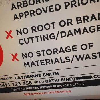 Tree Protection Zone signs | New Leaf Arboriculture